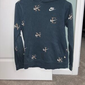 Nike Dark Blue Sweatshirt with White Logo size  Youth L, smoke free home.